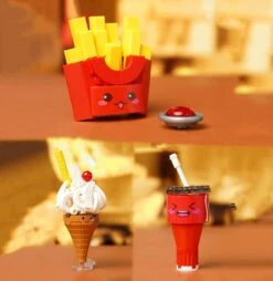 Juicy Burger Meal With Yummy Sweet Dessert Micro Sets -Kawaii Store kawaiies plushies plush softtoy juicy burger meal with yummy sweet dessert micro sets build it 196837