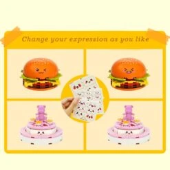Juicy Burger Meal With Yummy Sweet Dessert Micro Sets -Kawaii Store kawaiies plushies plush softtoy juicy burger meal with yummy sweet dessert micro sets build it 419912