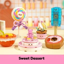 Juicy Burger Meal With Yummy Sweet Dessert Micro Sets -Kawaii Store kawaiies plushies plush softtoy juicy burger meal with yummy sweet dessert micro sets build it 682293