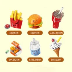 Juicy Burger Meal With Yummy Sweet Dessert Micro Sets -Kawaii Store kawaiies plushies plush softtoy juicy burger meal with yummy sweet dessert micro sets build it 798417