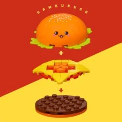 Juicy Burger Meal With Yummy Sweet Dessert Micro Sets -Kawaii Store kawaiies plushies plush softtoy juicy burger meal with yummy sweet dessert micro sets build it 988039