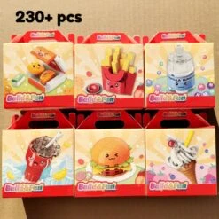 Juicy Burger Meal With Yummy Sweet Dessert Micro Sets -Kawaii Store kawaiies plushies plush softtoy juicy burger meal with yummy sweet dessert micro sets build it burger meal 400965