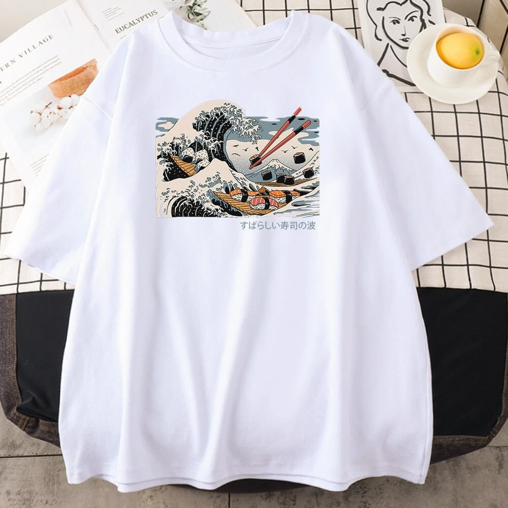 Apparel Kanagawa Wave Of Sushi Unisex Cotton Tee 5 Apparel Kanagawa Wave Of Sushi Unisex Cotton Tee - Image 3