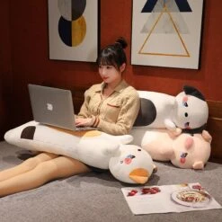 Kawaii 100cm Long Snuggly Dog Cat Pig Plushie Collection -Kawaii Store kawaiies plushies plush softtoy kawaii 100cm long snuggly dog cat pig plushie collection new soft toy 366159