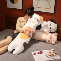 Kawaii 100cm Long Snuggly Dog Cat Pig Plushie Collection -Kawaii Store kawaiies plushies plush softtoy kawaii 100cm long snuggly dog cat pig plushie collection new soft toy 753179