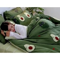 Kawaii Avocado Buddies Bedding Set -Kawaii Store kawaiies plushies plush softtoy kawaii avocado buddies bedding set home decor 953263