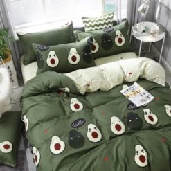Kawaii Avocado Buddies Bedding Set -Kawaii Store kawaiies plushies plush softtoy kawaii avocado buddies bedding set home decor 976690