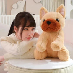 Kawaii Biege White French Bulldog Plushies -Kawaii Store kawaiies plushies plush softtoy kawaii biege white french bulldog plushies soft toy 192835