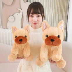 Kawaii Biege White French Bulldog Plushies -Kawaii Store kawaiies plushies plush softtoy kawaii biege white french bulldog plushies soft toy 537524