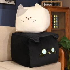 Kawaii Black White Cube Cat Plushies -Kawaii Store kawaiies plushies plush softtoy kawaii black white cube cat plushies soft toy 146689
