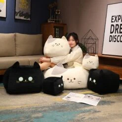 Kawaii Black White Cube Cat Plushies -Kawaii Store kawaiies plushies plush softtoy kawaii black white cube cat plushies soft toy 273195
