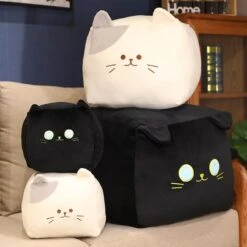 Kawaii Black White Cube Cat Plushies -Kawaii Store kawaiies plushies plush softtoy kawaii black white cube cat plushies soft toy 364778