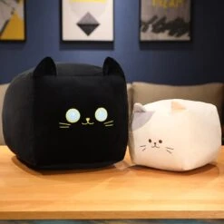 Kawaii Black White Cube Cat Plushies -Kawaii Store kawaiies plushies plush softtoy kawaii black white cube cat plushies soft toy 463962
