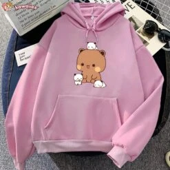 Apparel Kawaii Brown Bear Baby Pandas Unisex Hoodie -Kawaii Store kawaiies plushies plush softtoy kawaii brown bear baby pandas unisex hoodie apparel 147119