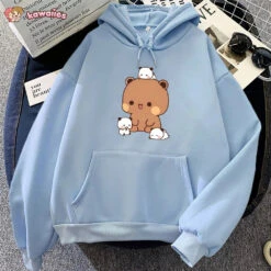 Apparel Kawaii Brown Bear Baby Pandas Unisex Hoodie -Kawaii Store kawaiies plushies plush softtoy kawaii brown bear baby pandas unisex hoodie apparel 925406