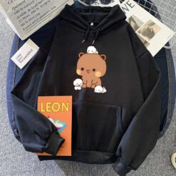 Apparel Kawaii Brown Bear Baby Pandas Unisex Hoodie -Kawaii Store kawaiies plushies plush softtoy kawaii brown bear baby pandas unisex hoodie apparel black xxxl 732171
