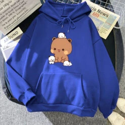 Apparel Kawaii Brown Bear Baby Pandas Unisex Hoodie -Kawaii Store kawaiies plushies plush softtoy kawaii brown bear baby pandas unisex hoodie apparel blue xxxl 502699