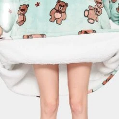 Apparel Kawaii Brown Bears Oversized Thick Blanket Hoodie -Kawaii Store kawaiies plushies plush softtoy kawaii brown bears oversized thick blanket hoodie apparel 976978