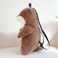 Kawaii Brown Otter Backpack Plushie -Kawaii Store kawaiies plushies plush softtoy kawaii brown otter backpack plushie soft toy 118042