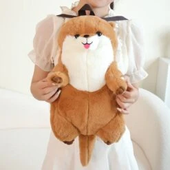 Kawaii Brown Otter Backpack Plushie -Kawaii Store kawaiies plushies plush softtoy kawaii brown otter backpack plushie soft toy 613396