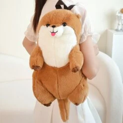 Kawaii Brown Otter Backpack Plushie -Kawaii Store kawaiies plushies plush softtoy kawaii brown otter backpack plushie soft toy 733875