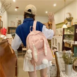 Apparel Kawaii Bunny Ears Backpack Bag -Kawaii Store kawaiies plushies plush softtoy kawaii bunny ears backpack bag bag 252555