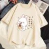 Apparel Kawaii Bunny Eating Cotton Women's Tee -Kawaii Store kawaiies plushies plush softtoy kawaii bunny eating cotton womens tee new tops cream s 136330