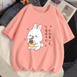 Kawaii Store -Kawaii Store kawaiies plushies plush softtoy kawaii bunny eating cotton womens tee new tops pink s 604366