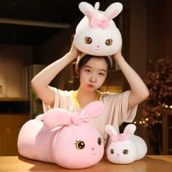 Kawaii Bunny Long Pillow Plushie -Kawaii Store kawaiies plushies plush softtoy kawaii bunny long pillow plushie new soft toy 119840