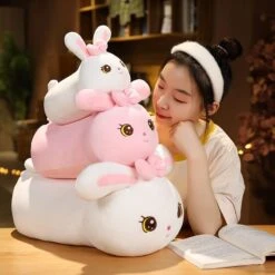 Kawaii Bunny Long Pillow Plushie -Kawaii Store kawaiies plushies plush softtoy kawaii bunny long pillow plushie new soft toy 700060