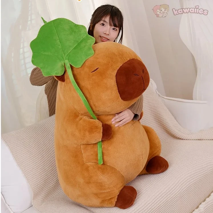 Kawaii Capybara Plushie Holding Leaf 10 Kawaii Capybara Plushie Holding Leaf - Image 8