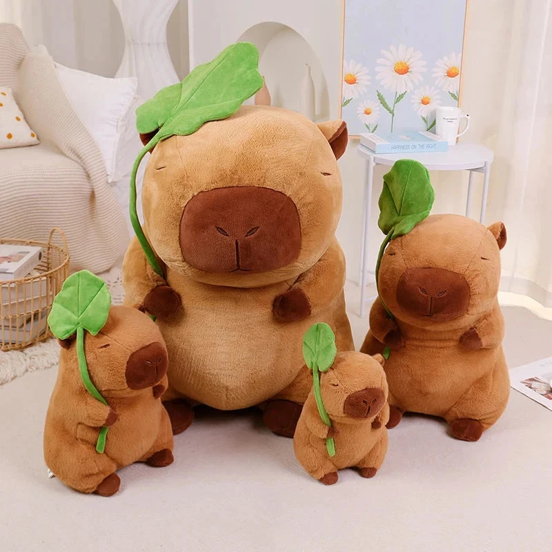 Kawaii Capybara Plushie Holding Leaf 4 Kawaii Capybara Plushie Holding Leaf - Image 2