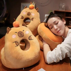 Kawaii Capybara Power Nap Head Rest Cushion