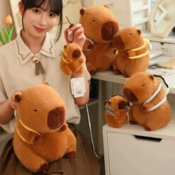 Kawaii Capybara With Backpack Plush Collection -Kawaii Store kawaiies plushies plush softtoy kawaii capybara with backpack plush collection soft toy 267716