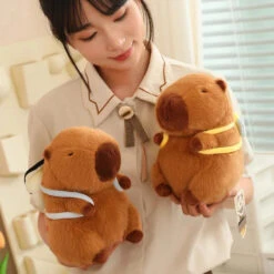 Kawaii Capybara With Backpack Plush Collection -Kawaii Store kawaiies plushies plush softtoy kawaii capybara with backpack plush collection soft toy 429820