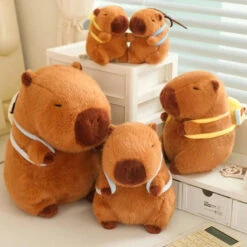 Kawaii Capybara With Backpack Plush Collection -Kawaii Store kawaiies plushies plush softtoy kawaii capybara with backpack plush collection soft toy 895108