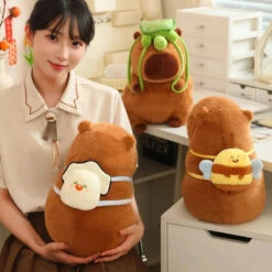 Kawaii Capybara With Backpack Plush Collection -Kawaii Store kawaiies plushies plush softtoy kawaii capybara with backpack plush collection soft toy 933120