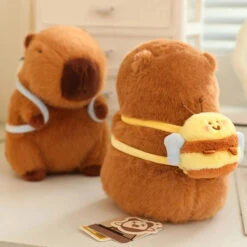 Kawaii Capybara With Backpack Plush Collection -Kawaii Store kawaiies plushies plush softtoy kawaii capybara with backpack plush collection soft toy bee 5in 12cm keychain 926472