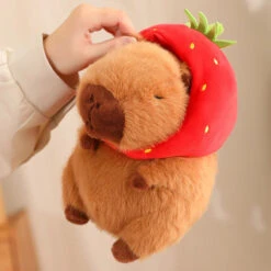 Kawaii Capybara With Strawberry Hat Plushie 28 Kawaii Capybara With Strawberry Hat Plushie -Kawaii Store kawaiies plushies plush softtoy kawaii capybara with strawberry hat plushie soft toy 768857