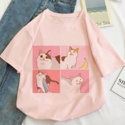 Kawaii Store -Kawaii Store kawaiies plushies plush softtoy kawaii cartoon cats meme womens tee tops tops pink s 267957