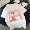 Apparel Kawaii Cartoon Cats Meme Women's Tee Tops