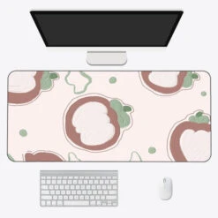 Accessories Kawaii Cartoon Exotic Fruits Large Mouse Pad -Kawaii Store kawaiies plushies plush softtoy kawaii cartoon exotic fruits large mouse pad new accessories mangosteen 90 x 40cm 892750