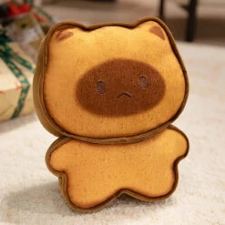 Kawaii Cat Bread Biscuit Cookie Plushies -Kawaii Store kawaiies plushies plush softtoy kawaii cat bread biscuit cookie plushies soft toy dark brown sad 6in 15cm 376475
