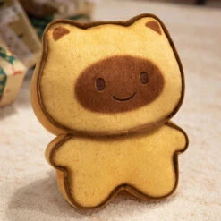 Kawaii Cat Bread Biscuit Cookie Plushies -Kawaii Store kawaiies plushies plush softtoy kawaii cat bread biscuit cookie plushies soft toy light brown happy 6in 15cm 252046
