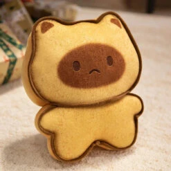 Kawaii Cat Bread Biscuit Cookie Plushies -Kawaii Store kawaiies plushies plush softtoy kawaii cat bread biscuit cookie plushies soft toy light brown sad 6in 15cm 130766