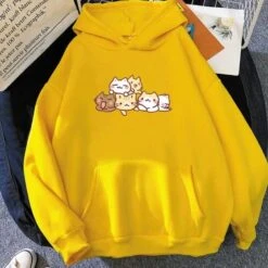 Apparel Kawaii Cat Party Unisex Hoodie -Kawaii Store kawaiies plushies plush softtoy kawaii cat party unisex hoodie hoodies yellow s 498200