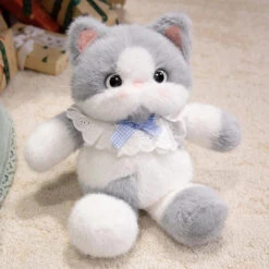 Kawaii Cat Plush Family With Collar -Kawaii Store kawaiies plushies plush softtoy kawaii cat plush family with collar soft toy gray 897932