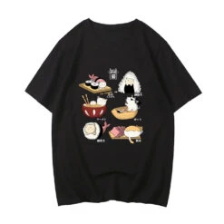 Apparel Kawaii Cat Sushi Harajuku Cotton Unisex Tee -Kawaii Store kawaiies plushies plush softtoy kawaii cat sushi harajuku cotton unisex tee new apparel 974070