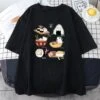 Apparel Kawaii Cat Sushi Harajuku Cotton Unisex Tee -Kawaii Store kawaiies plushies plush softtoy kawaii cat sushi harajuku cotton unisex tee new apparel black s 382795