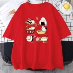 Apparel Kawaii Cat Sushi Harajuku Cotton Unisex Tee -Kawaii Store kawaiies plushies plush softtoy kawaii cat sushi harajuku cotton unisex tee new apparel red s 688794